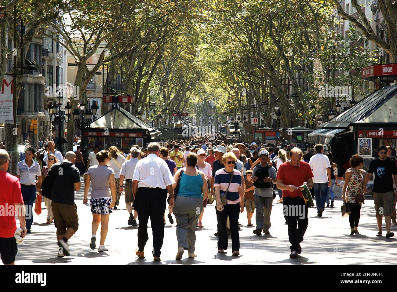 Tirage Albuminé Vintage - Barcelona, Rambla De Las Flores, Vers 1880 - Format 15x20 Cm