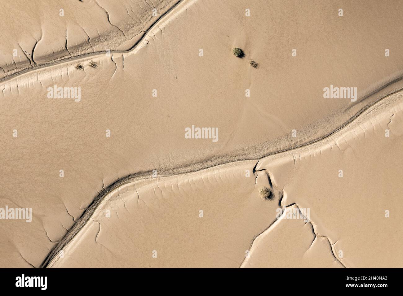 Vue aérienne de la baie de somme, France, somme (80), le Crotoy Banque D'Images