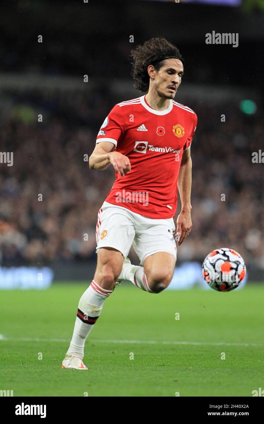 Edinson Cavani de Manchester United en action.Match Premier League, Tottenham Hotspur v Manchester Utd au Tottenham Hotspur Stadium de Londres le samedi 30 octobre 2021. Cette image ne peut être utilisée qu'à des fins éditoriales.Utilisation éditoriale uniquement, licence requise pour une utilisation commerciale.Pas d'utilisation dans les Paris, les jeux ou les publications d'un seul club/ligue/joueur. photo de Steffan Bowen/Andrew Orchard sports photographie/Alamy Live news Banque D'Images