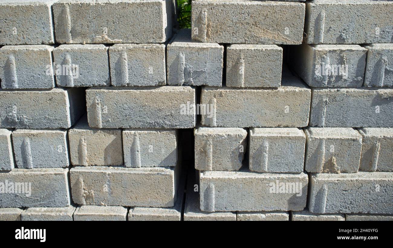 Pile de pavés en béton.Amélioration de l'infrastructure de la ville Banque D'Images