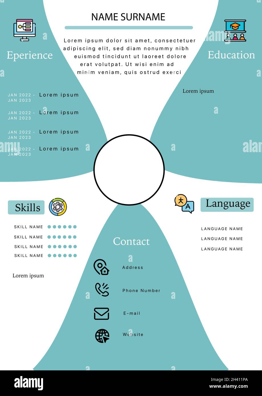 CV Template Design, concept Shape Illustration de Vecteur