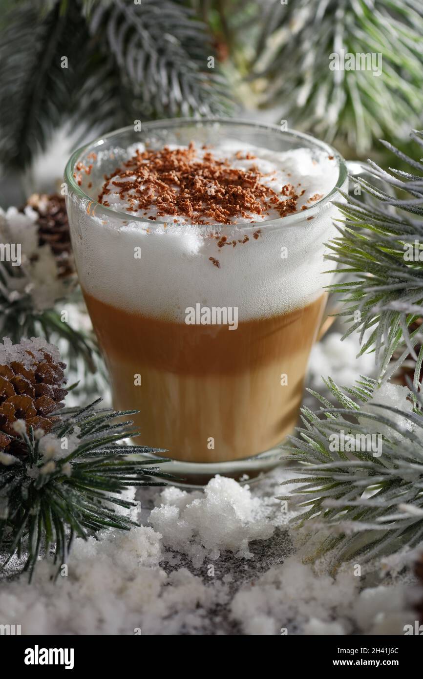 Latte macchiato de Noël Banque D'Images