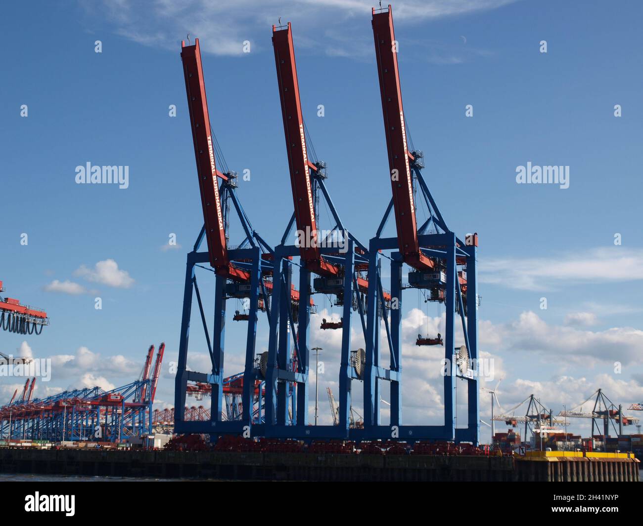 Hamburger Hafen, port de Hambourg Banque D'Images