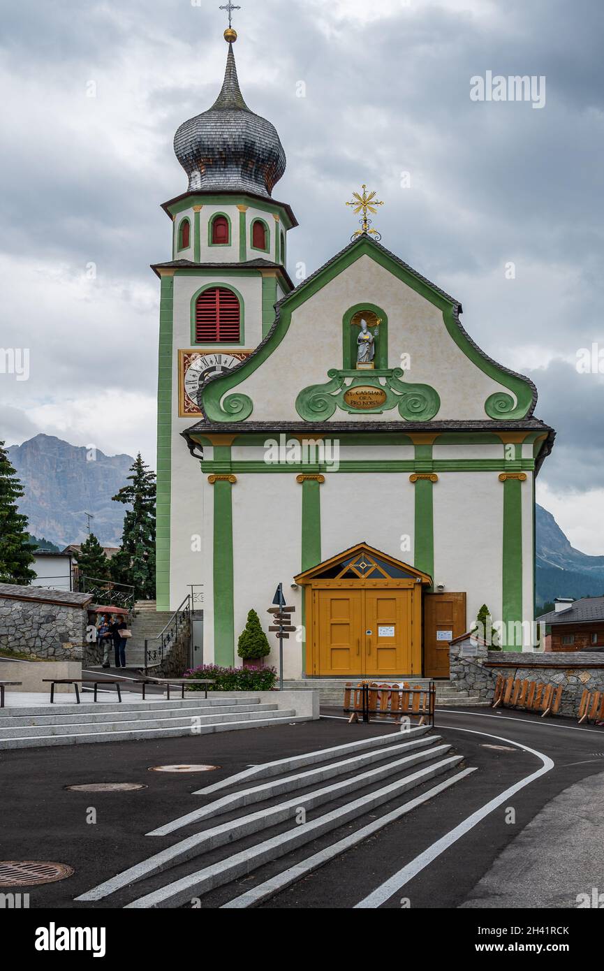 Église de San Cassiano, Val Badia Banque D'Images