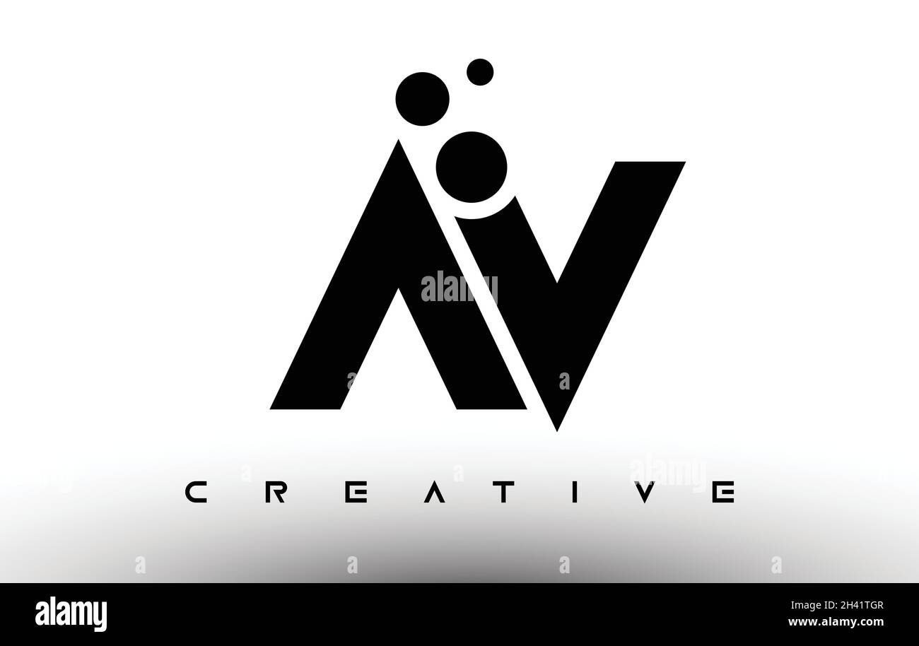 AV élégant logo lettre.Icône AV Letter avec illustration Creative look Vector Illustration de Vecteur