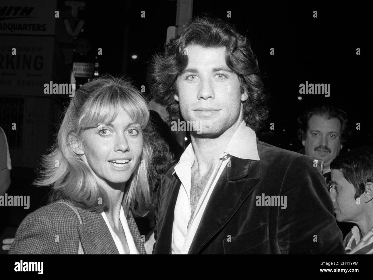 Olivia Newton-John et John Travolta au restaurant Palm à Beverly Hills le 5 avril 1978 crédit : Ralph Dominguez/MediaPunch Banque D'Images