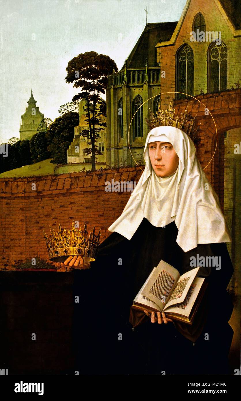 Santa Elisabetta d' Ungheria - Saint Elizabeth de Hongrie par, Jan Provoost 1465-1529 pays-Bas, néerlandais, belge, belge, flamand, Banque D'Images