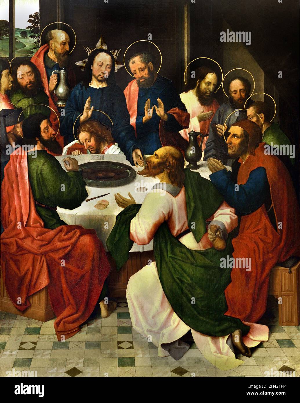 La Cène, par, Maître de Saint Jean l'évangéliste, 1490 - 1500, Italie, Italien, Banque D'Images