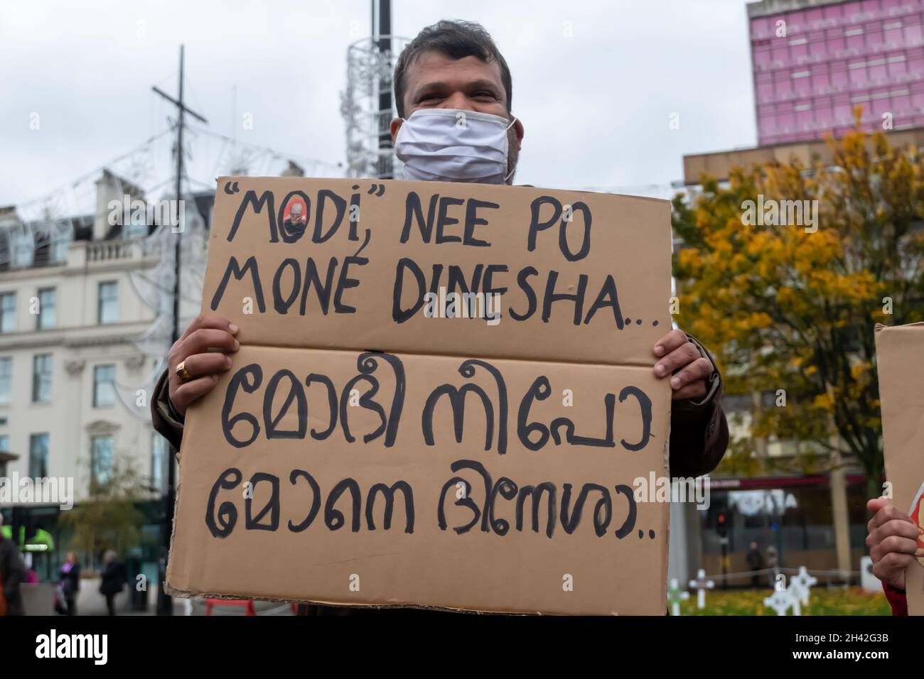 Glasgow, Écosse, Royaume-Uni.31 octobre 2021: Les gens se réunissent sur la place George pour protester contre le Premier ministre indien Narendra Modi.Credit: SKULLY/Alay Live News Banque D'Images