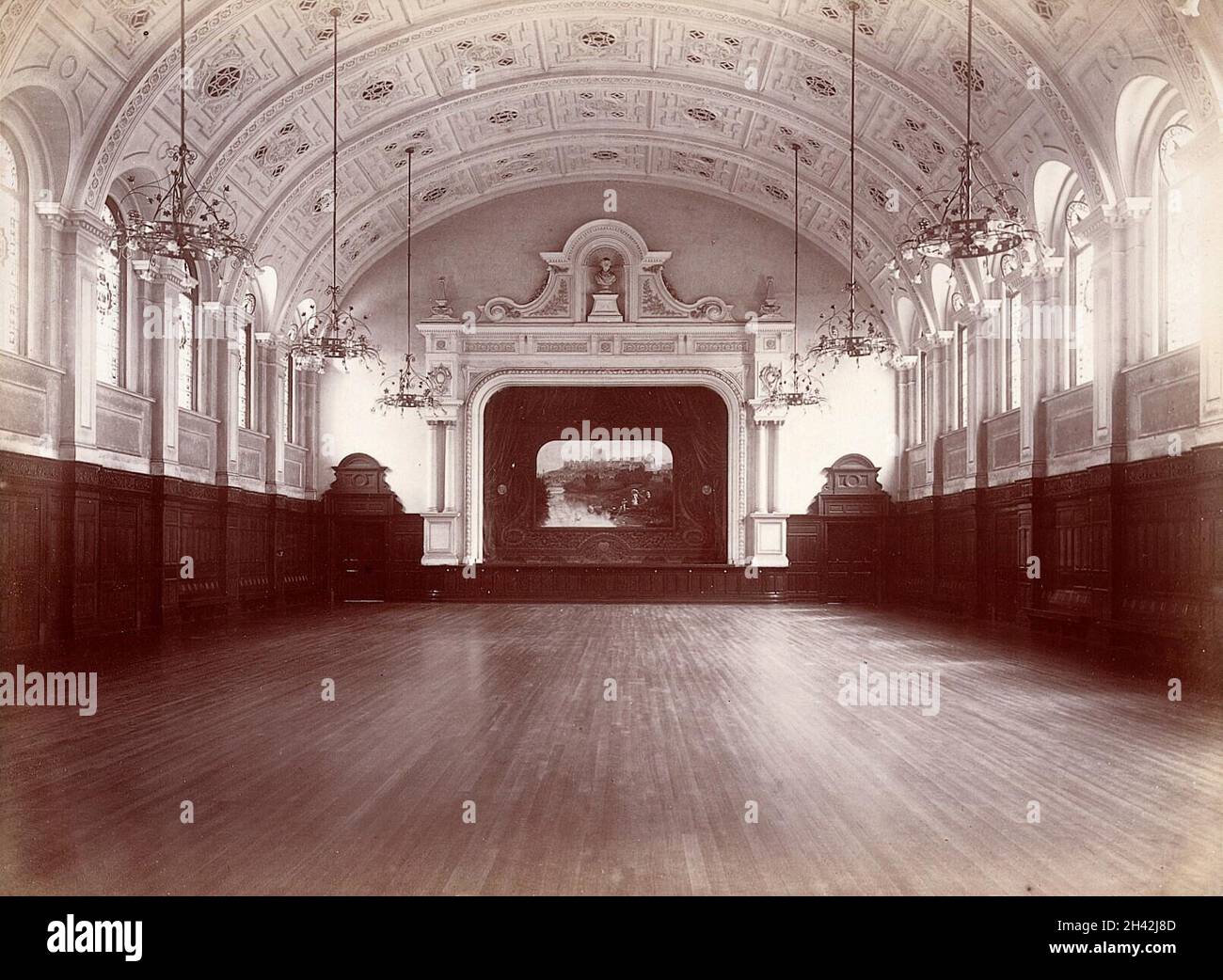 Claybury Asylum, Woodford, Essex: The Recreation Hall.Photo de London & County Photographic Co., [1893?]. Banque D'Images