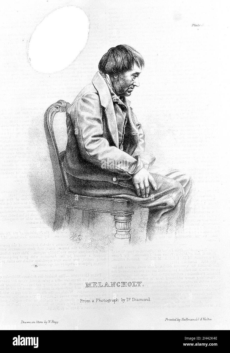 'Melancholy' de W. Bagg d'après une photographie de H. W. Diamond Banque D'Images