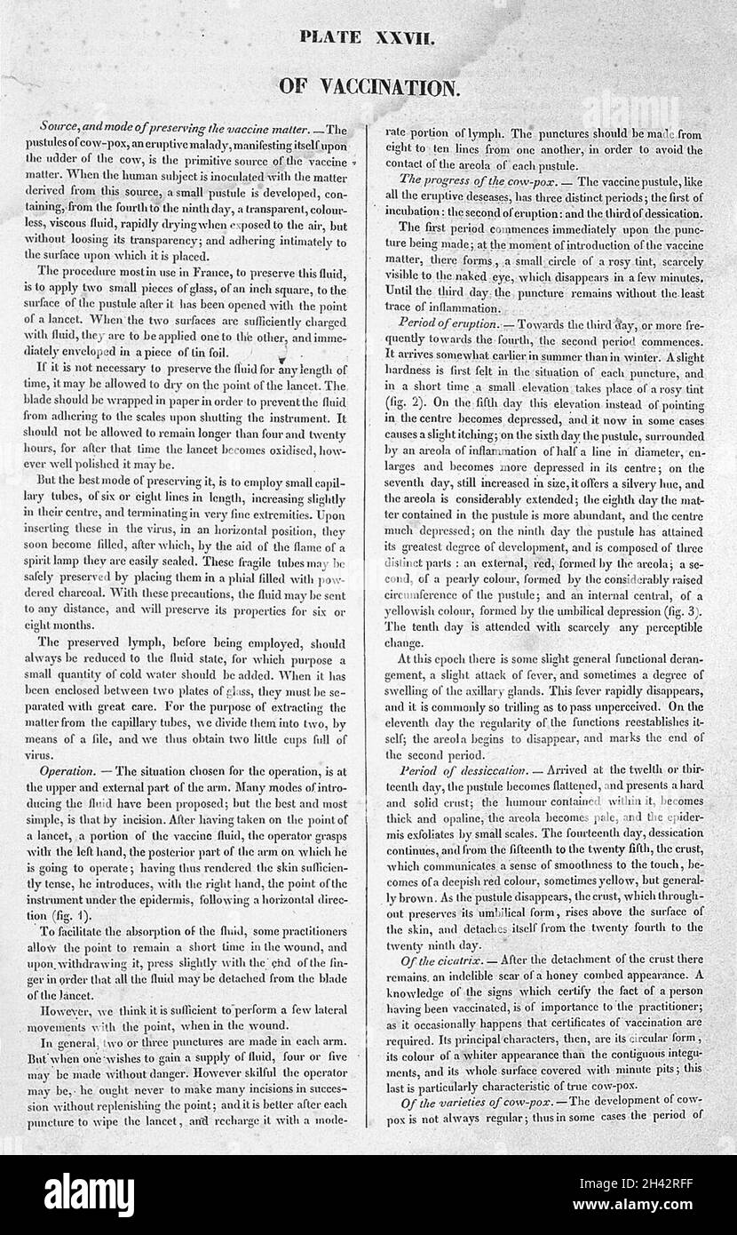 E.M.Debout, 'de vaccination', 1841 Banque D'Images