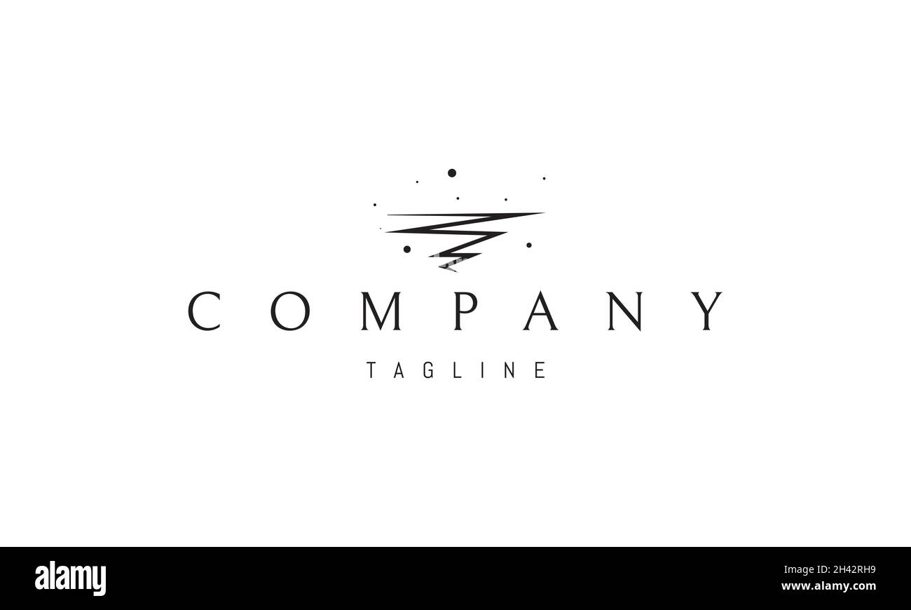 Logo vectoriel sur lequel une image abstraite d'une tornade dans un style minimaliste. Illustration de Vecteur