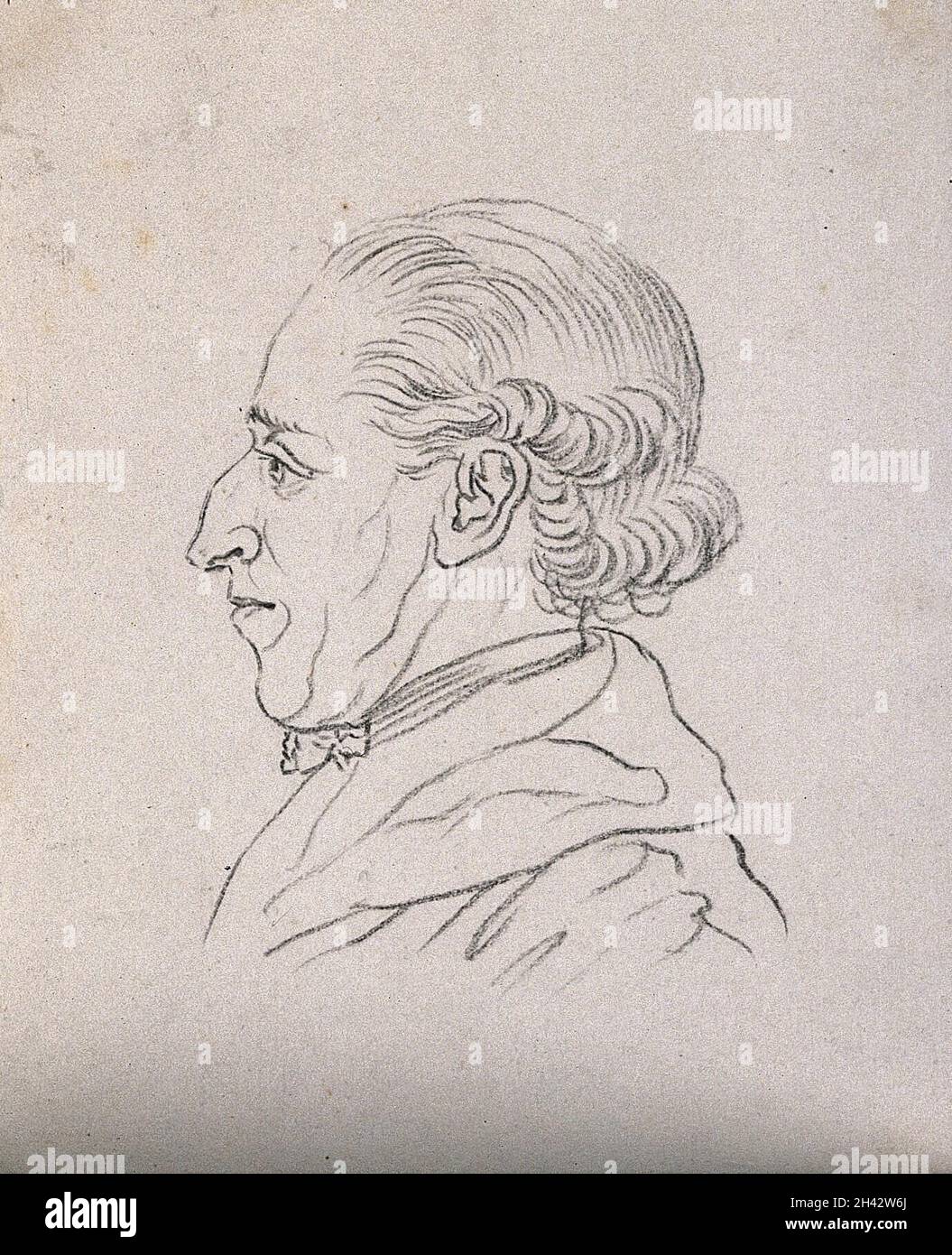 Un homme dont la physionomie révèle un « âge, honorable, sprimant, judicieux, profond,le caractère pieux.Dessin, c.1794. Banque D'Images