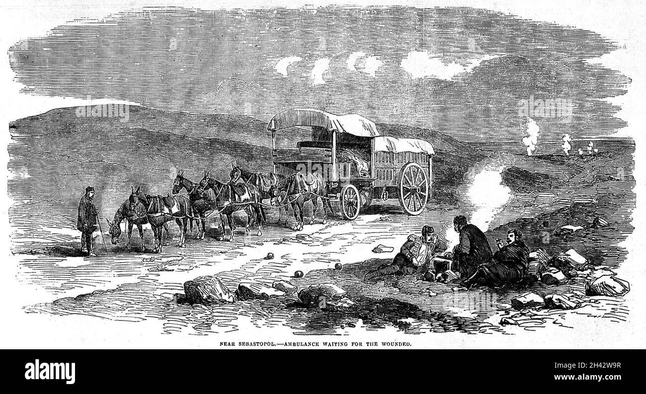 Ambulance, Nouveau Sebastopol, 1855. Banque D'Images