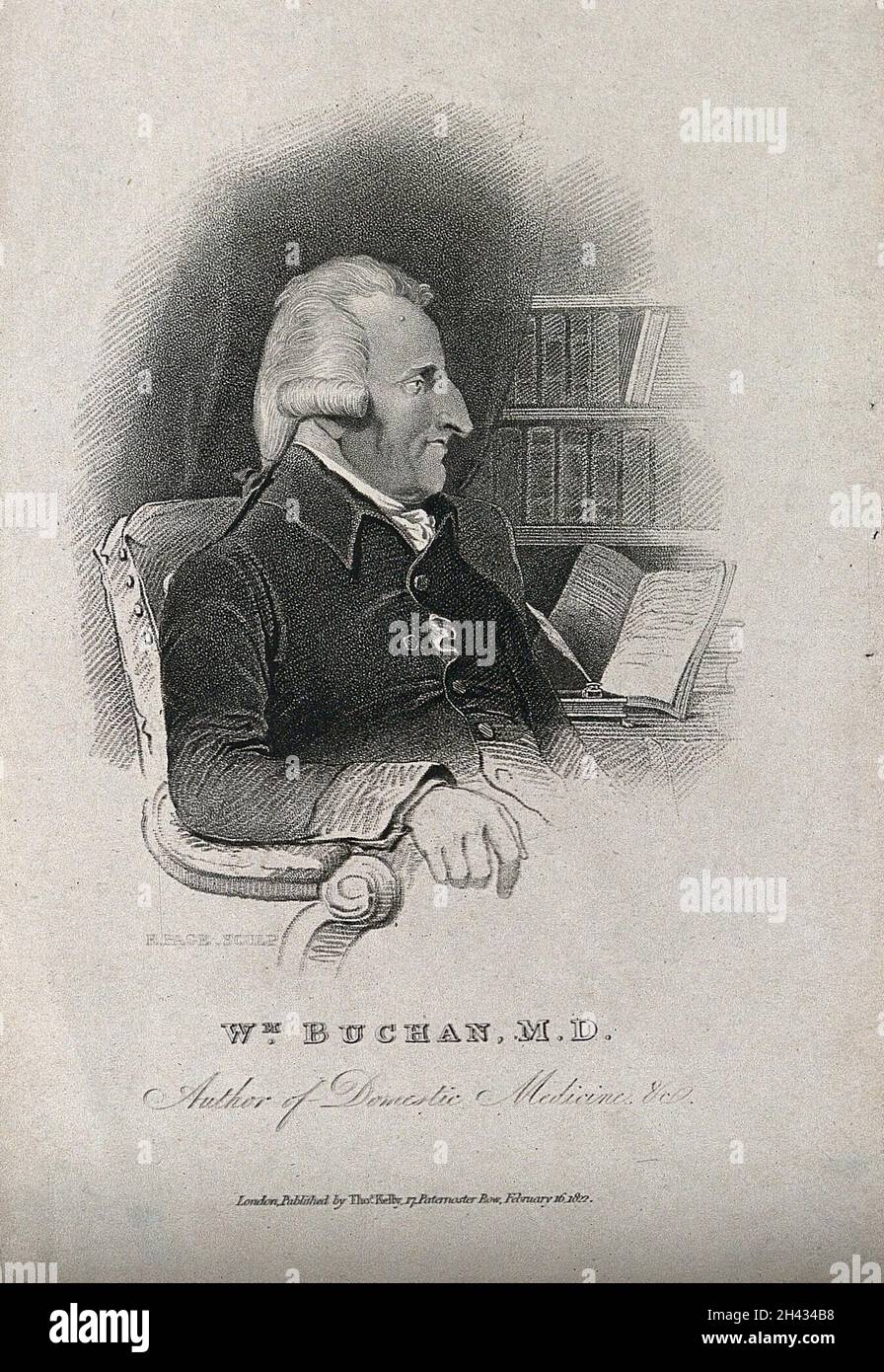 William Buchan.Gravure de lignes par J. Mills, 1803, après A. Mills. Banque D'Images