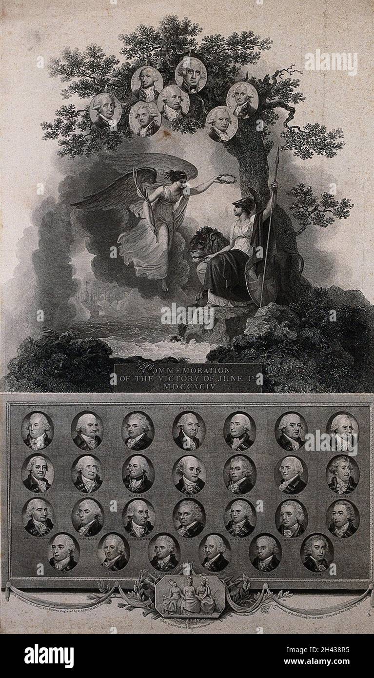 Un ange apparaît à un homme d'assistance assis sous un arbre, accompagné d'un lion.Gravure de F. Bartolozzi d'après R. Smirke. Banque D'Images