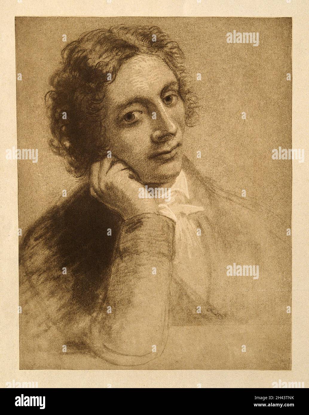 John Keats.Photogravure après J. Severn. Banque D'Images