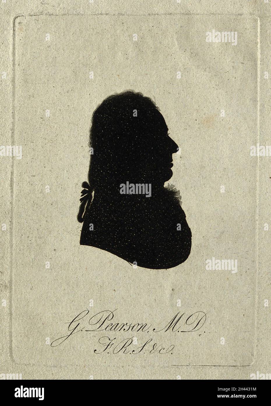 George Pearson.Silhouette aquatinte, 1801. Banque D'Images
