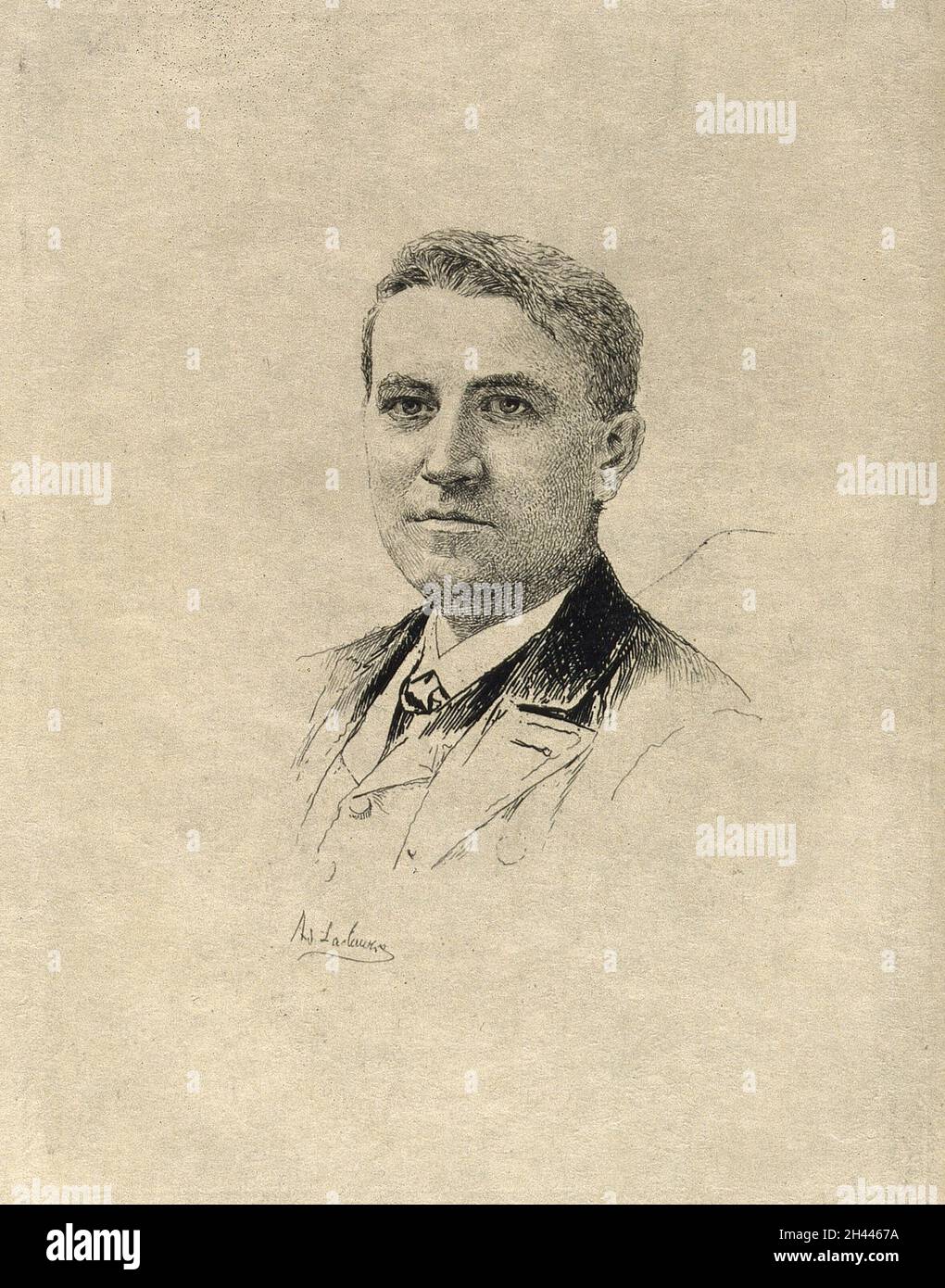Thomas Alva Edison.Gravure par A. Lalauze, 1891. Banque D'Images