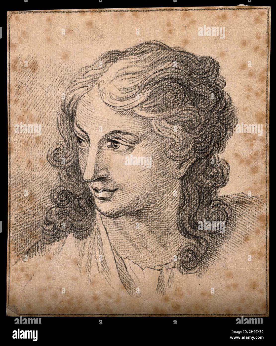 Une tête idéale, pourtant selon Lavater, sans caractère.Dessin, c.1792. Banque D'Images