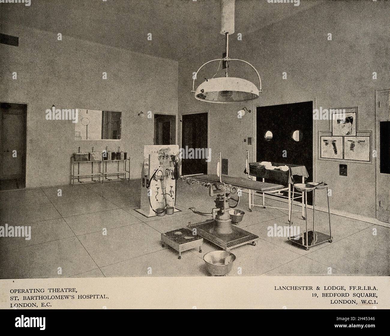 Hôpital Saint-Bartholomew, Londres : le théâtre d'opération.Traiter l'impression, avant 1923. Banque D'Images
