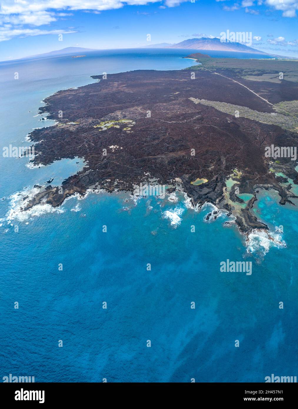 La réserve naturelle d'Ahihi-Kinau a été créée en 1973 pour préserver et protéger le plus récent écoulement de lave sur Maui et l'écosystème du récif corallien le plus proche Banque D'Images