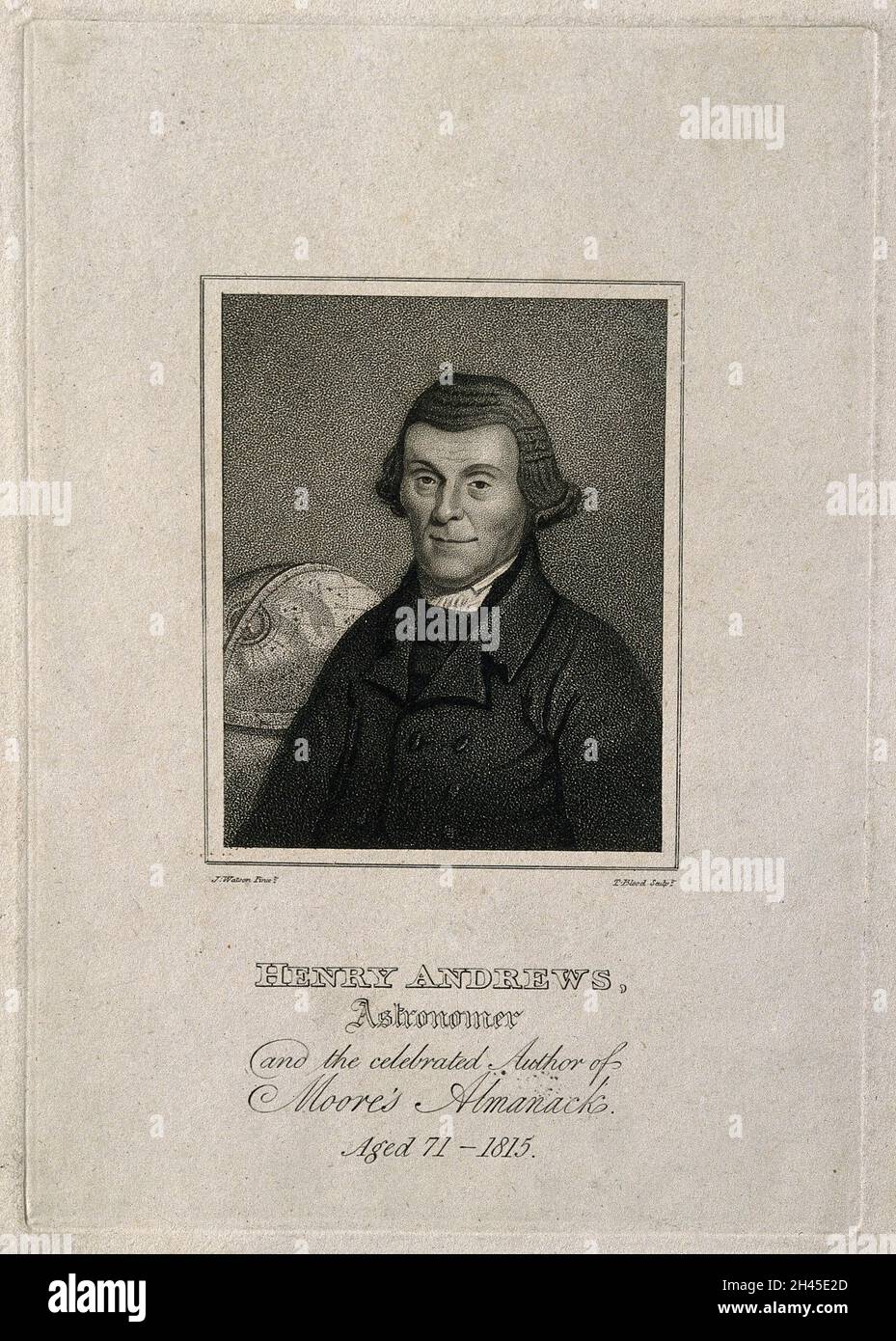 Henry Andrews.Gravure à l'aide de T. Blood d'après J. Watson. Banque D'Images