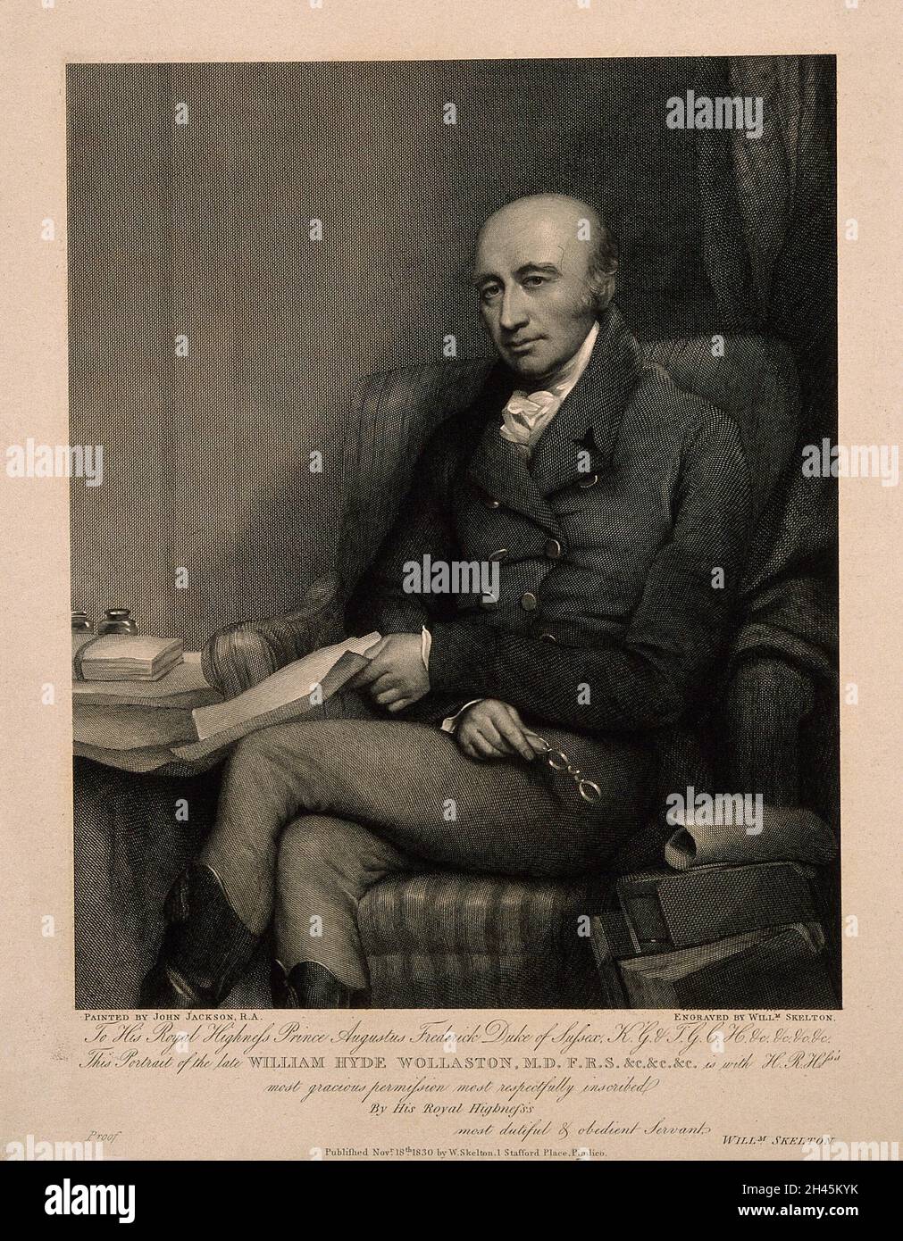 William Hyde Wollaston.Gravure de lignes par W. Skelton, 1830, après J. Jackson. Banque D'Images