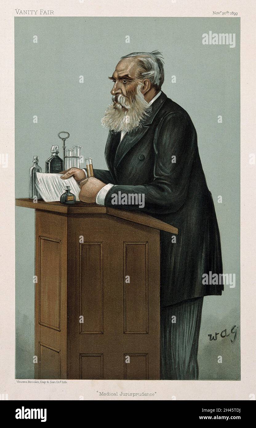 Sir Thomas Stevenson. Lithographie couleur par A.G. Witherby [Wag], 1899. Banque D'Images