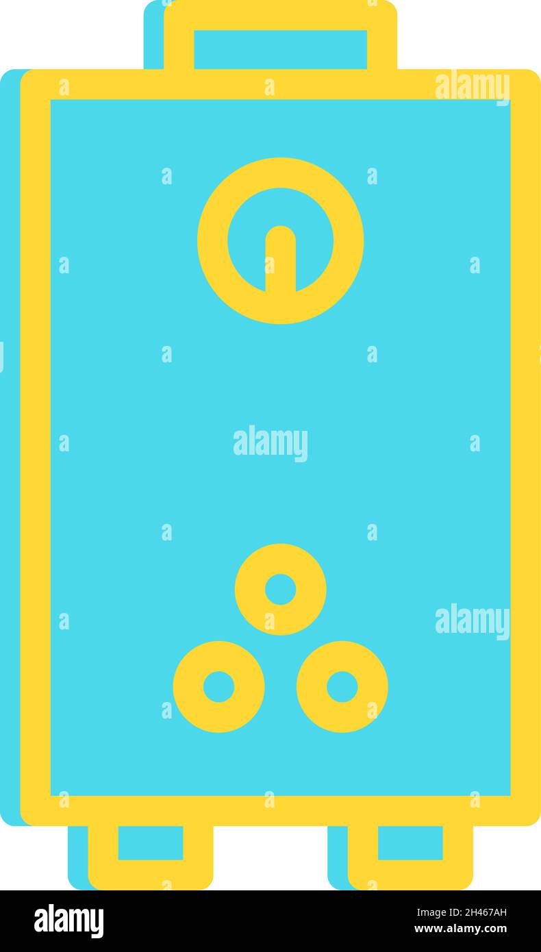 Chauffe-eau de salle de bains, illustration, vecteur, sur fond blanc. Illustration de Vecteur