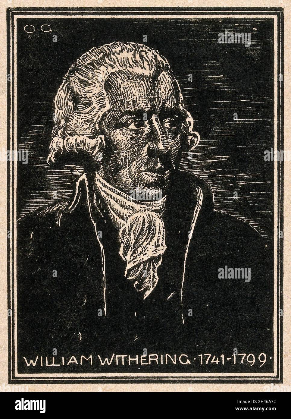 William flétrissent, tête et épaules.Coupe de bois par O.G. Banque D'Images