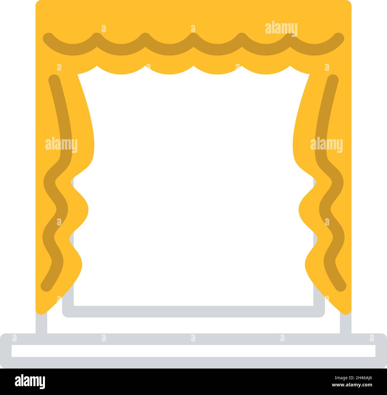 Élégant rideau de théâtre, illustration, vecteur, sur fond blanc. Illustration de Vecteur