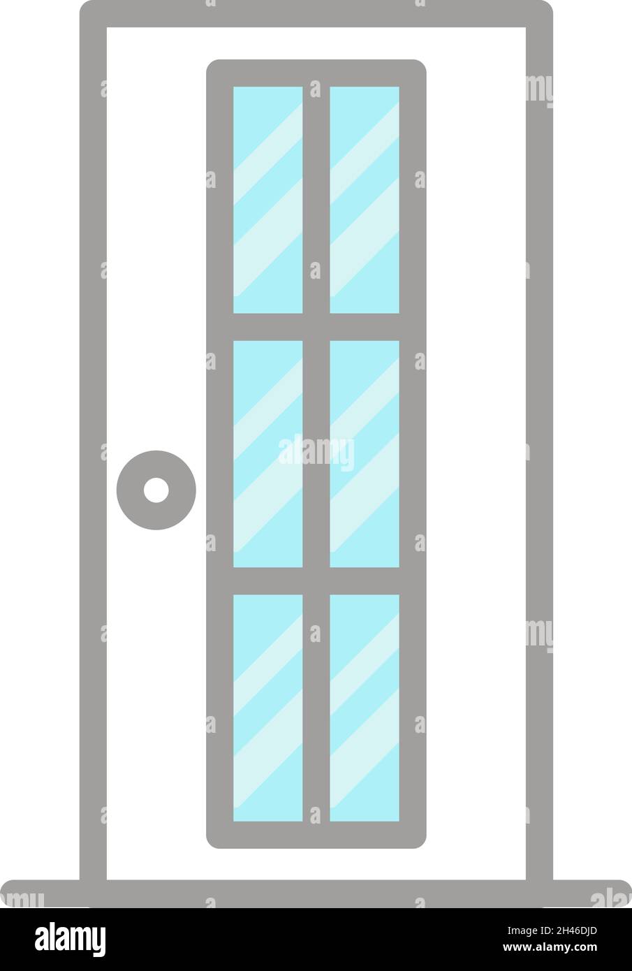 Porte moderne en verre, illustration, vecteur, sur fond blanc. Illustration de Vecteur