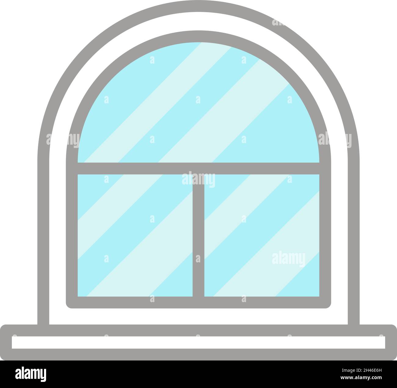 Large fenêtre en verre, illustration, vecteur, sur fond blanc. Illustration de Vecteur