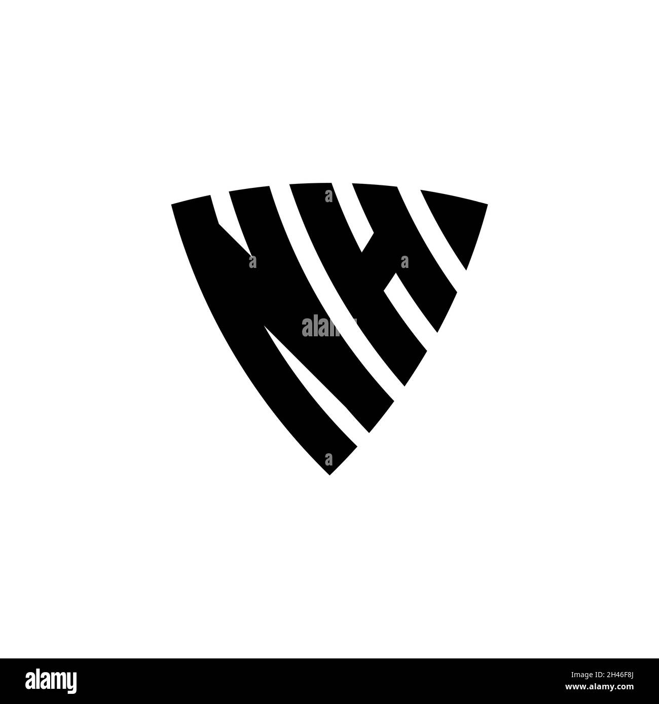 Lettre du logo NH Monogram avec forme triangulaire Shield style conception isolée sur fond blanc.Logo triangle monogramme, logo bouclier monogramme, triangle s. Illustration de Vecteur