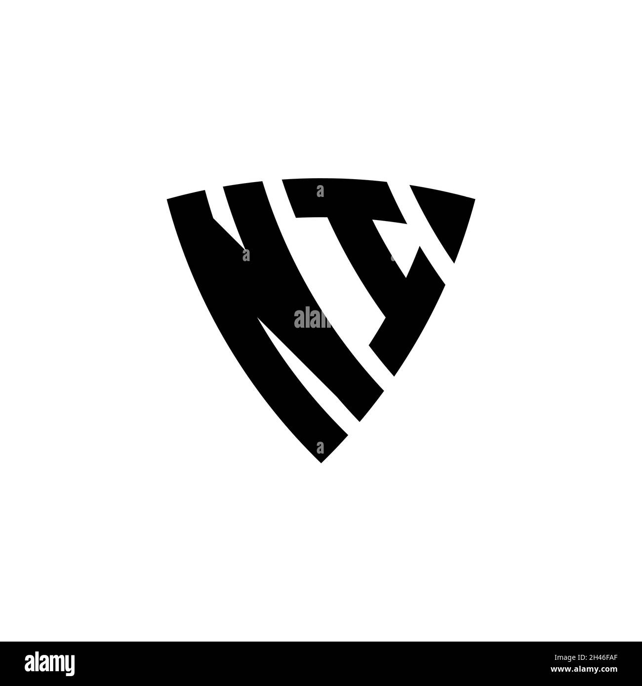 LETTRE DU logo NI Monogram avec un motif en forme de triangle et de bouclier isolé sur fond blanc.Logo triangle monogramme, logo bouclier monogramme, triangle s. Illustration de Vecteur