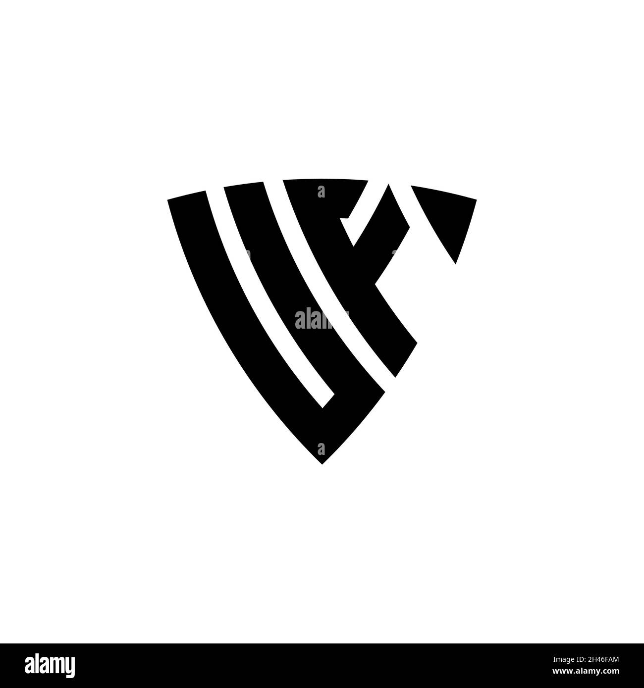 Lettre du logo UF Monogram avec motif en forme de triangle bouclier isolé sur fond blanc.Logo triangle monogramme, logo bouclier monogramme, triangle s. Illustration de Vecteur