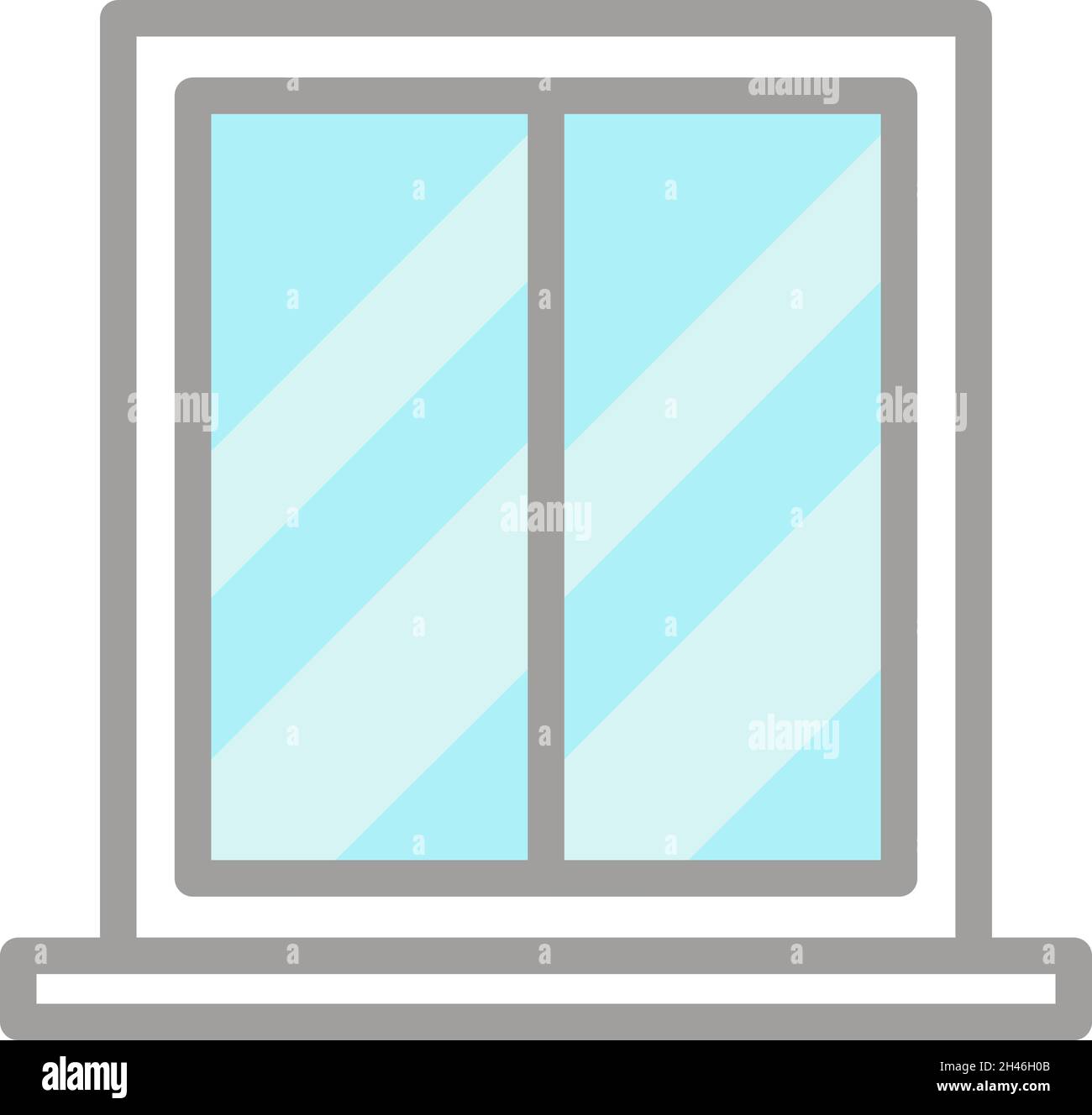 Double fenêtre blanche, illustration, vecteur, sur fond blanc. Illustration de Vecteur