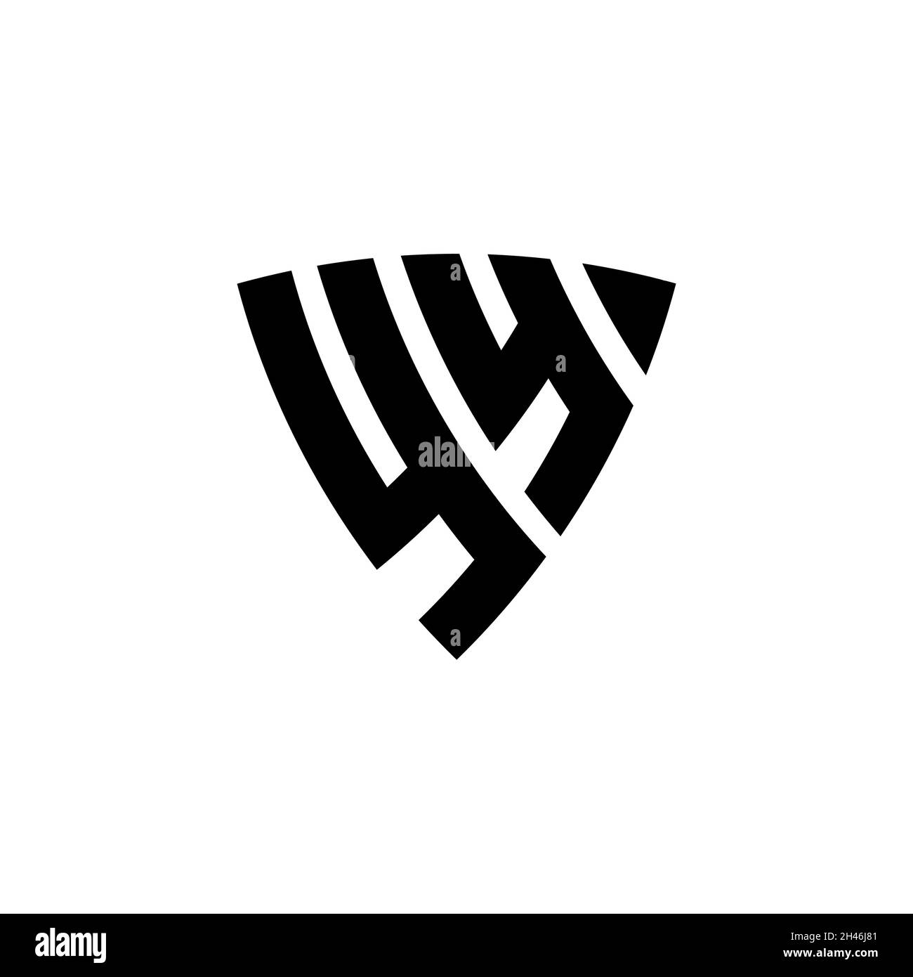YY Monogram logo lettre avec triangle bouclier style design isolé sur fond blanc.Logo triangle monogramme, logo bouclier monogramme, triangle s. Illustration de Vecteur