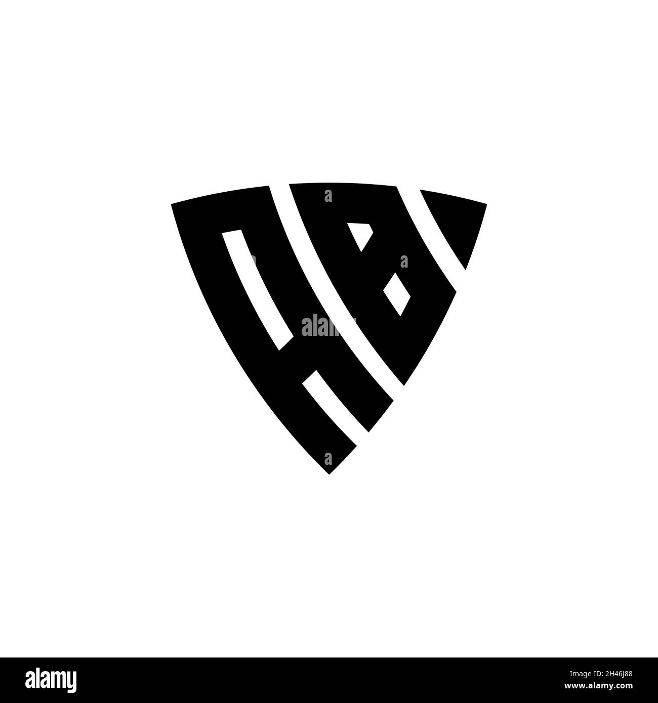 Lettre du logo AB Monogram avec motif en forme de triangle blindé isolé sur fond blanc.Logo triangle monogramme, logo bouclier monogramme, triangle s. Illustration de Vecteur