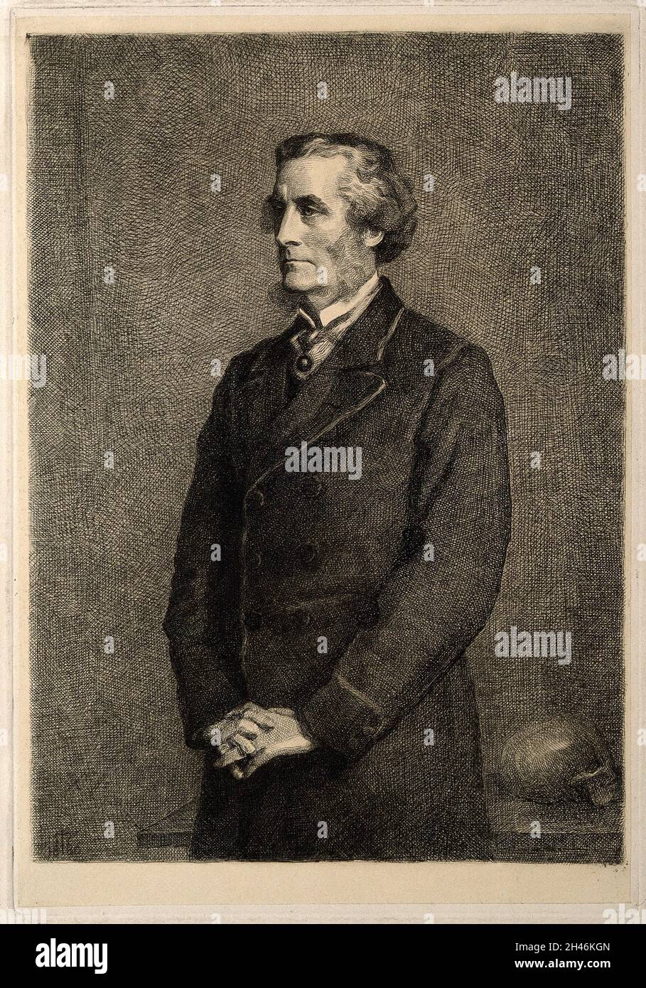 Luther Holden.Gravure par J. Linnell d'après J. E. Millais, 1880. Banque D'Images