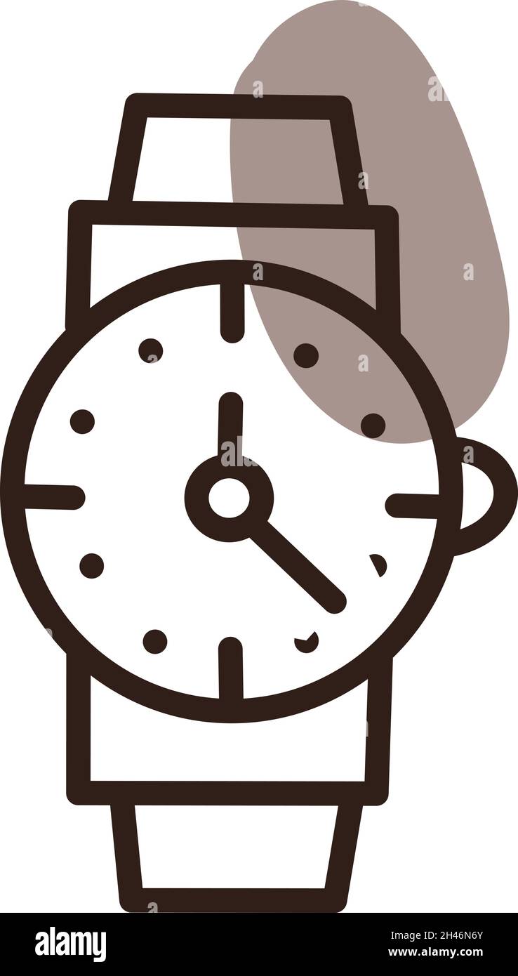 Montre Hipster, illustration, vecteur, sur fond blanc. Illustration de Vecteur