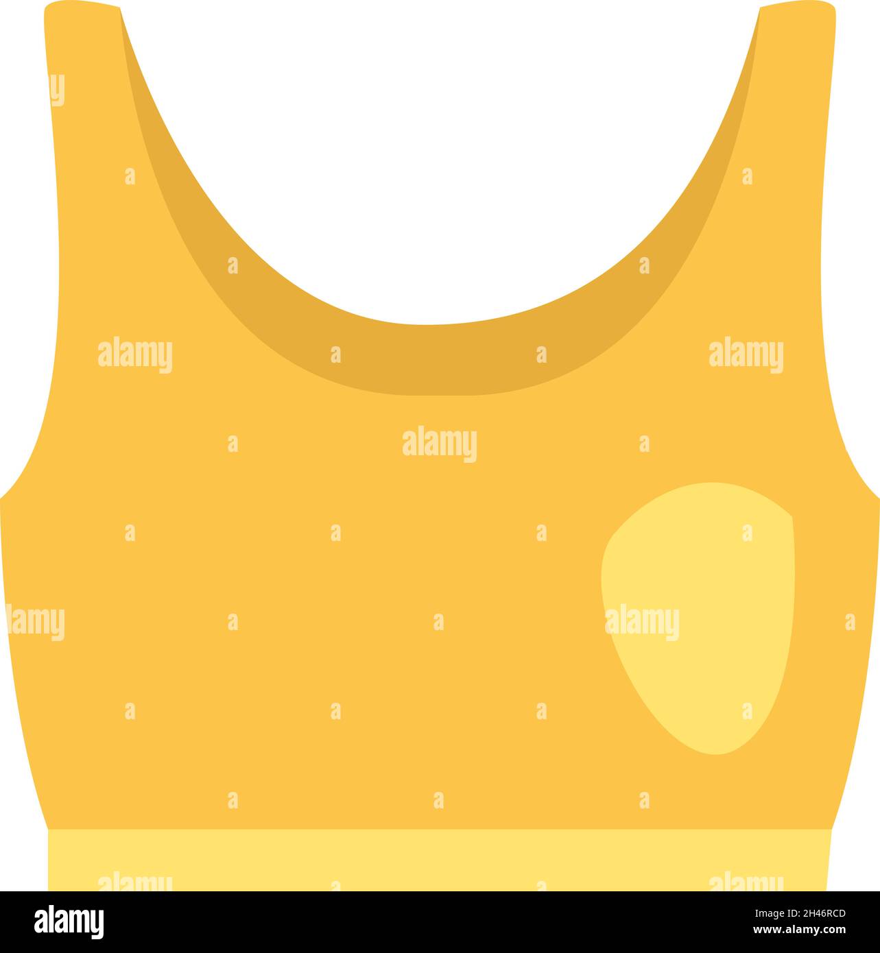 Soutien-gorge de sport jaune, illustration, vecteur, sur fond blanc. Illustration de Vecteur