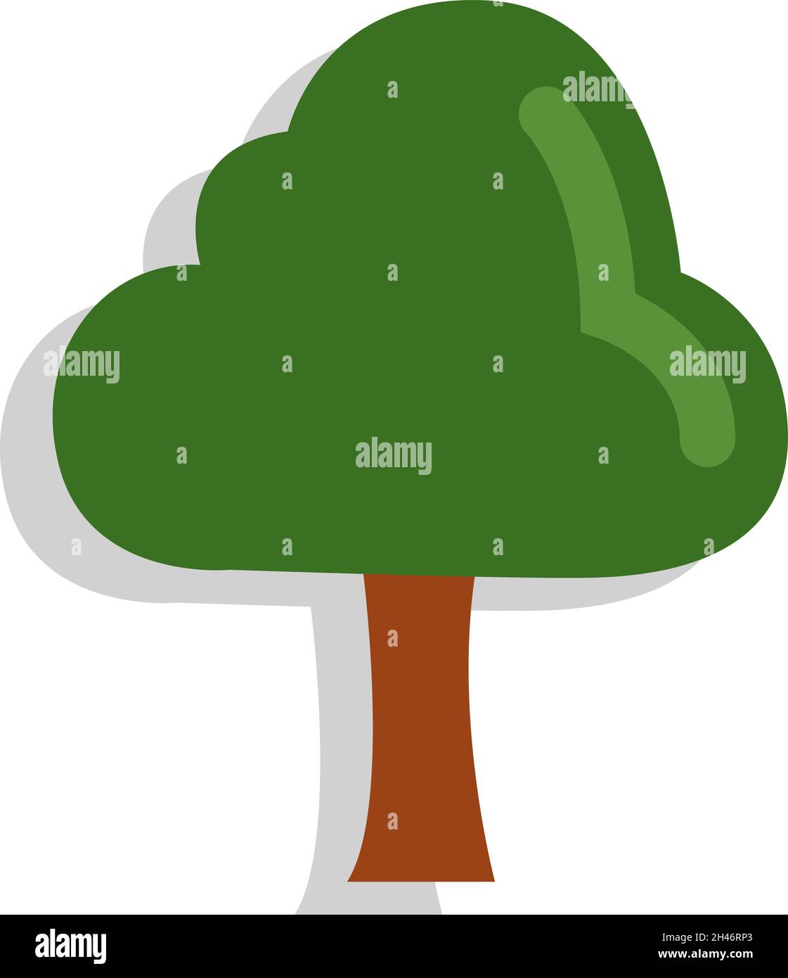 Petit arbre vert, illustration, vecteur, sur fond blanc. Illustration de Vecteur