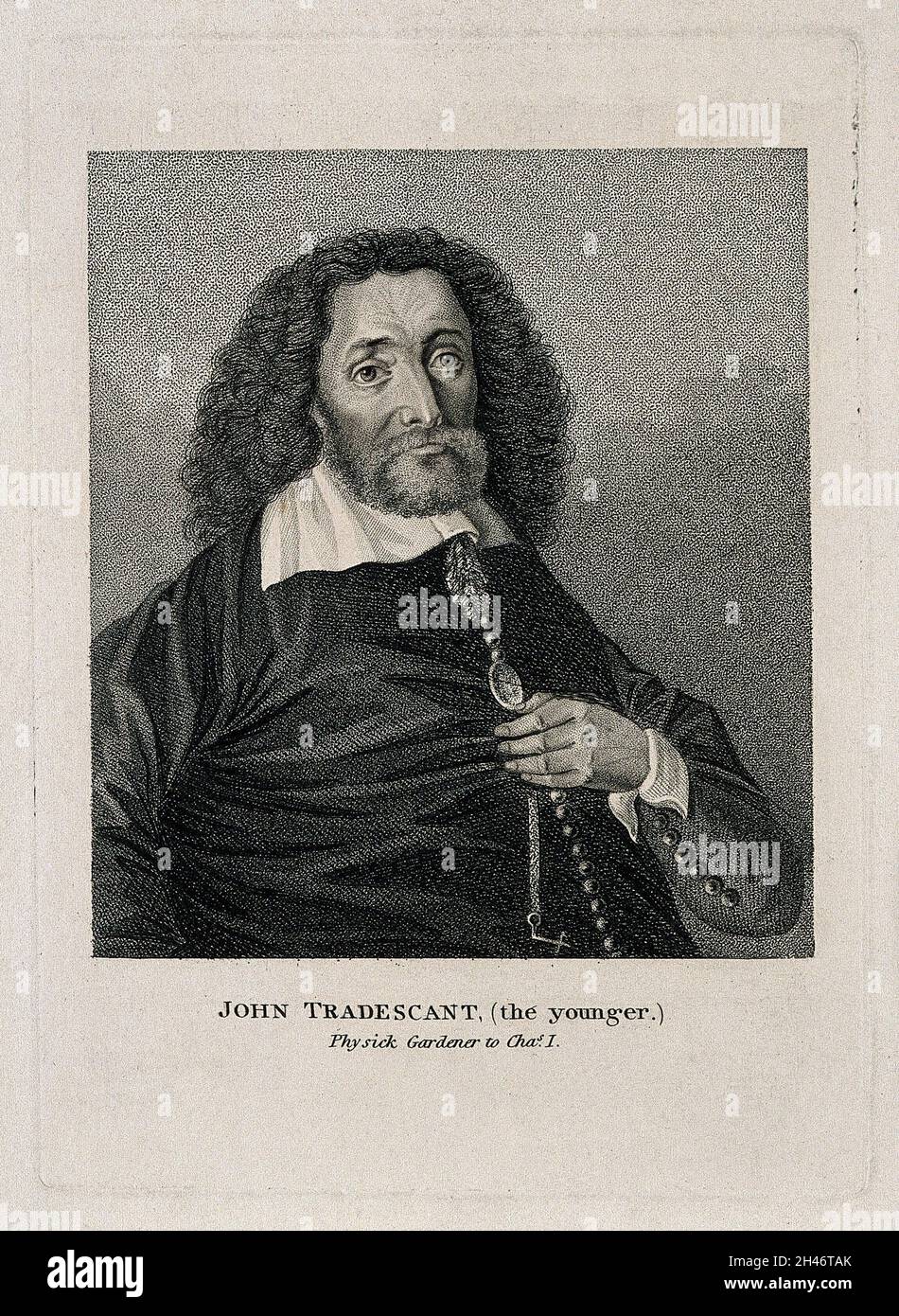 John Tradescant IIGravure à crépi. Banque D'Images