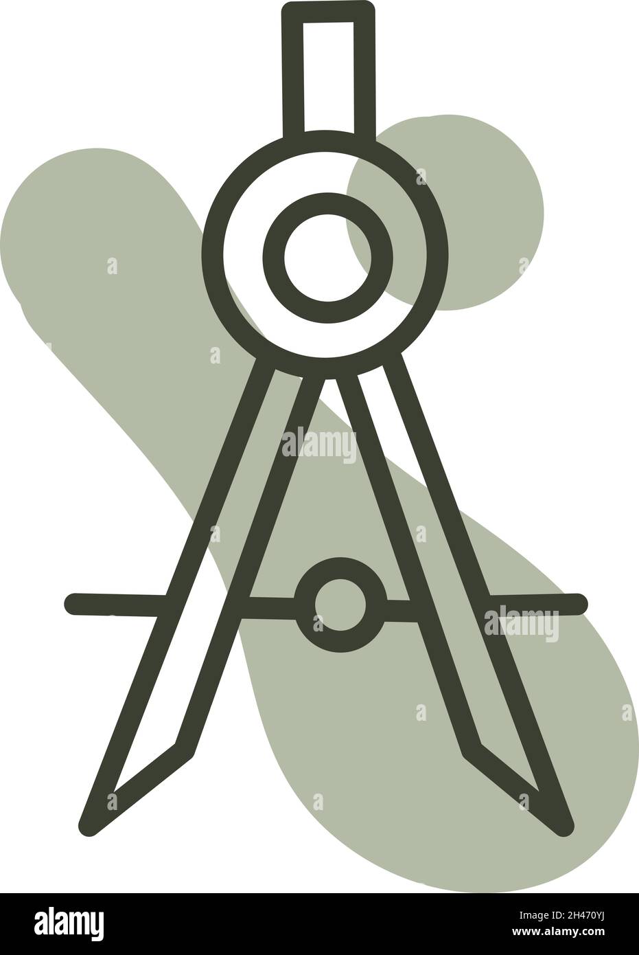 Boussole de dessin d'école, illustration, vecteur, sur fond blanc. Illustration de Vecteur