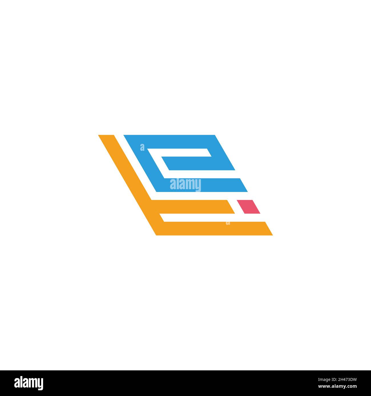 lettre te coloré lignes art géométrique logo vecteur Illustration de Vecteur