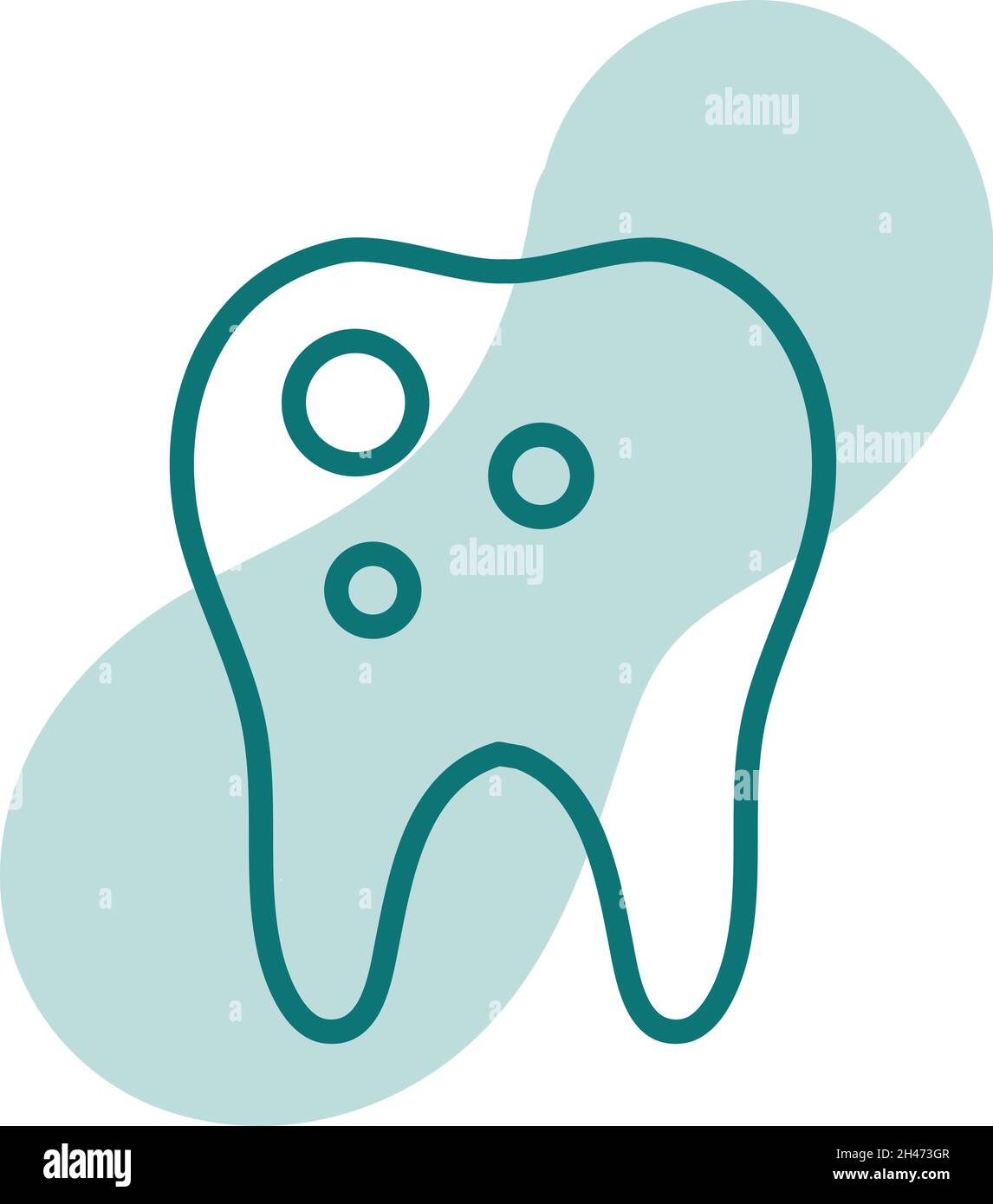 Dent avec trous, illustration, vecteur, sur fond blanc. Illustration de Vecteur