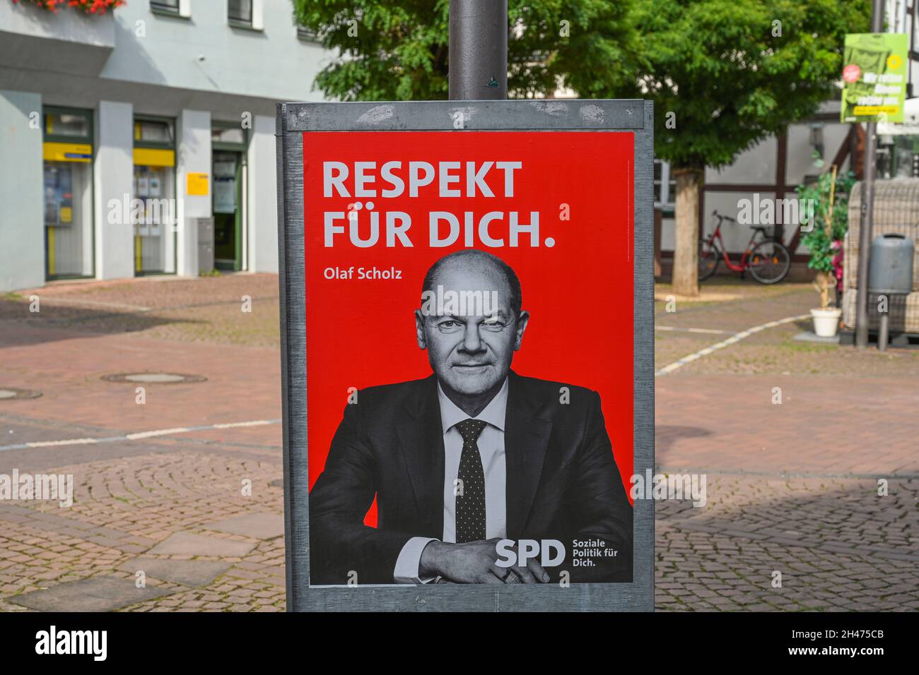 Wahlplakat OLAF Scholz, SPD, Bundestag 2021, Allemagne Banque D'Images